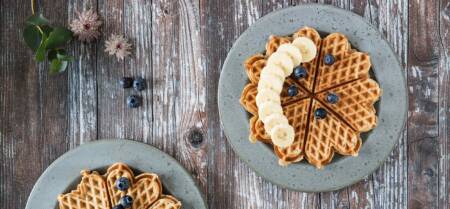 Zuckerfreie Waffel mit Banane