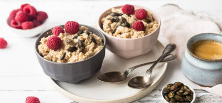 Hirseporridge mit Himbeeren ohne Zucker