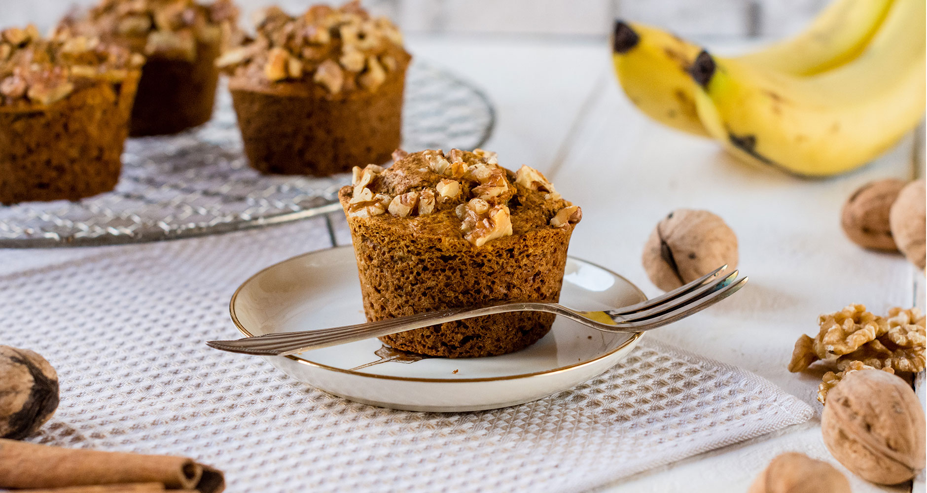 Muffins mit Bananen und Walnuss