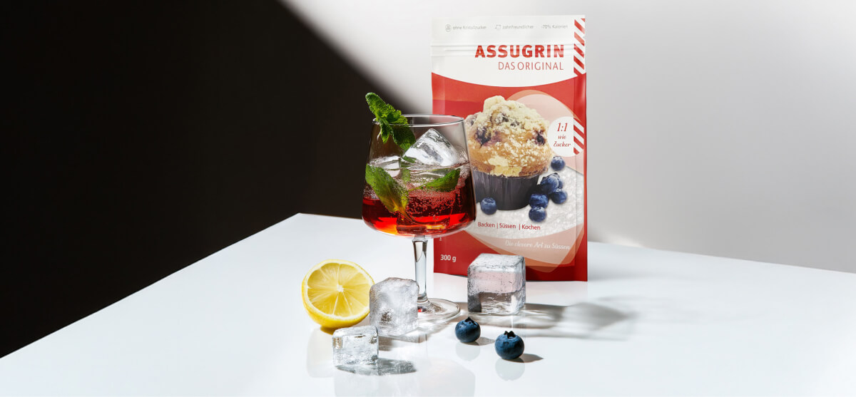 Alkoholfreier Sparkling Berry Spritz mit Assugrin Zuckerersatz