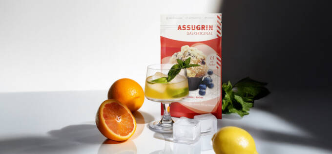 Alkoholfreier Citrus Smash Cocktail mit Assugrin Zuckerersatz